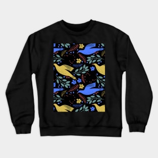 Birds and Leaves Patterns Crewneck Sweatshirt